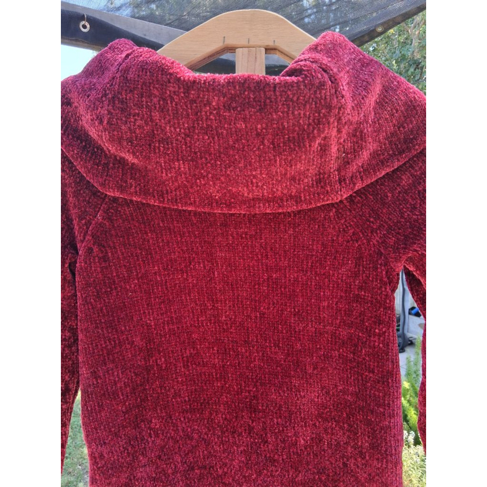 White House Black Market Burgandy Cowl Neck Chenille Sweater Size S New - Picture 8 of 12